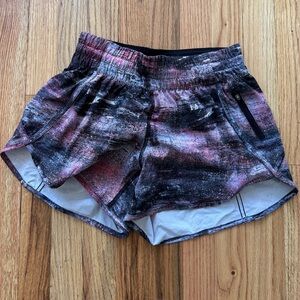 lululemon athletica Black and Pink Abstract Athletic Shorts